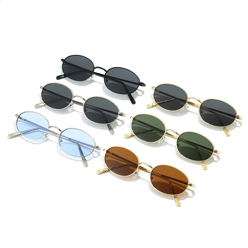 SHAUNA Retro Small Oval Metal Frame Women Sunglasses UV400 Men Punk Sun Glasses 250805