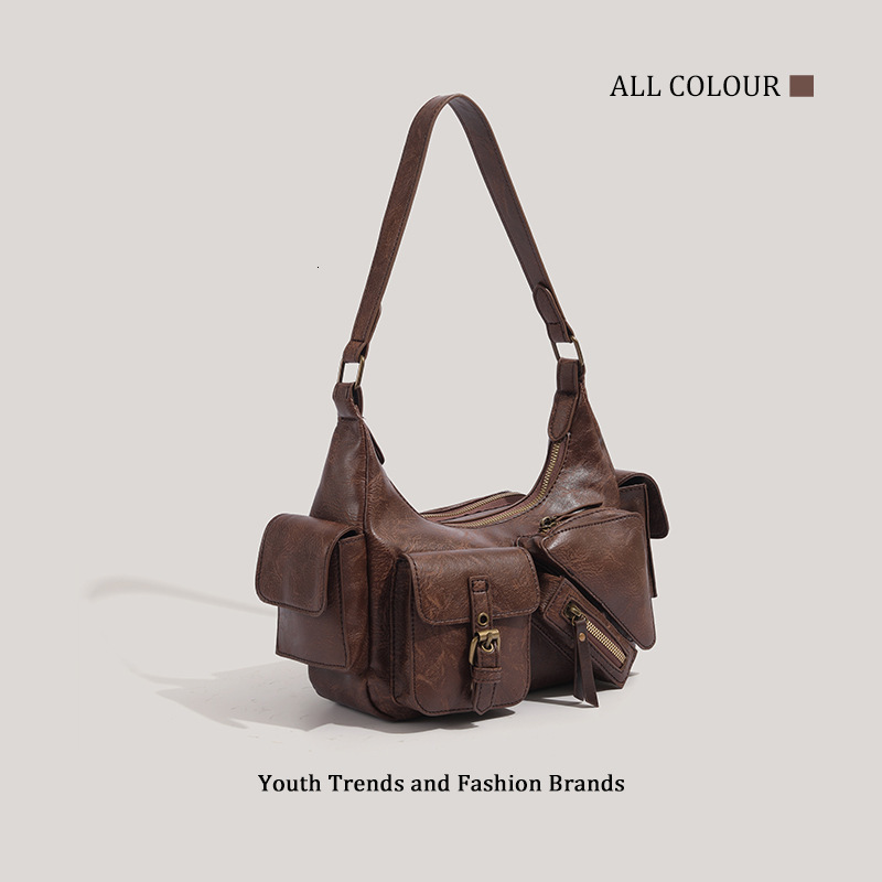 Single Shoulder Underarm Sweet Cool Spicy Girl Motorcycle 2025 Autumn Winter Handheld Tote Bag ddmymoon