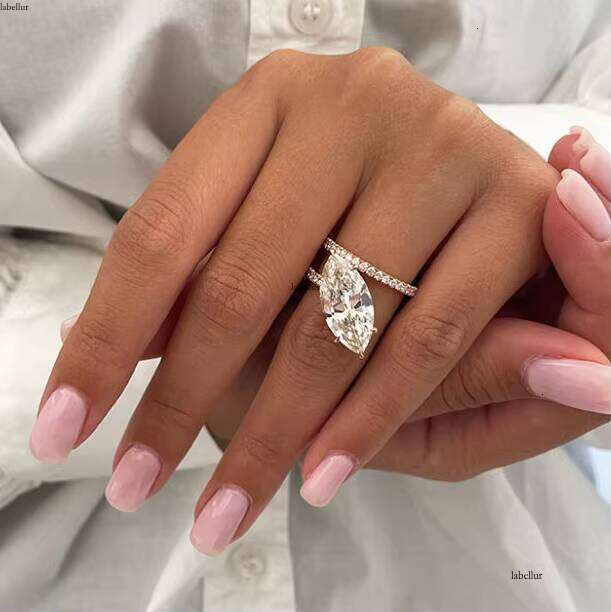 Customize Unique Cubic Zirconia Eternity Cz Dia Couple Engagement Rings Sterling Sier Ring for Women