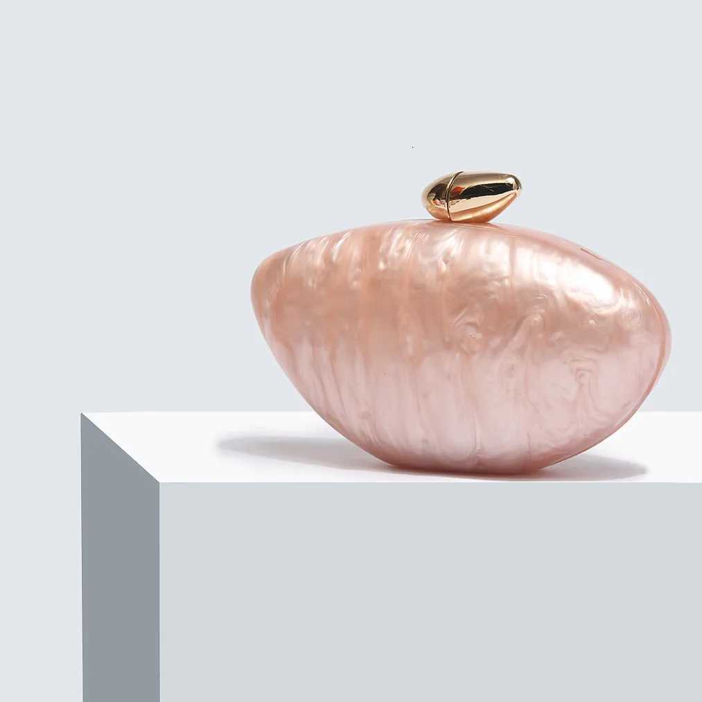 2025 New Designer Evening Bag for Women - Trendy Acrylic Clutch Purse with Chain Elegant Ellipse Shoulder Bag for Party Wedding Y2508091
