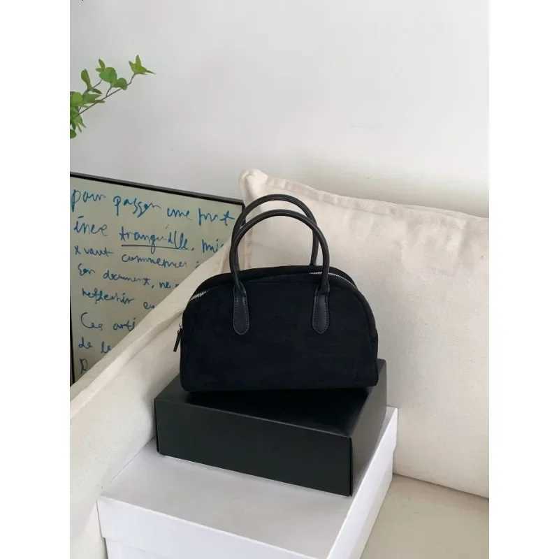 Brown Vintage Suede Tote Bag High Quality Designer Luxury Boston Handbag 2025 Winter New in Womens Bags Korean Hand Bag Ladies Z250809