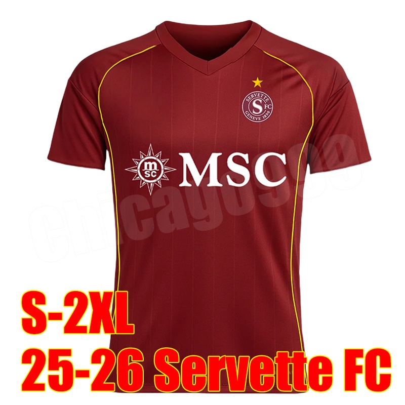 25/26 Servette FC soccer jerseys MRAZ GUILLEMENOT STEVANOVIC ANTUNES AYE MORANDI JALLOW VON MOOS ONDOUA DOULINE DOULINE BRONN Men kids kit socks Football Shirts