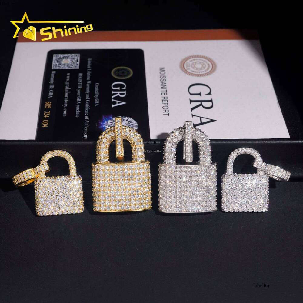 Hot Sale New Arrivals Pass Tester Rapper Jewelry VVS1 Moissanite Dia S Sier Iced Out Man Lock Pendant Charms