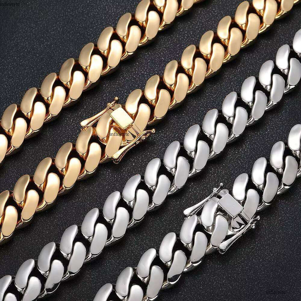 NUOYA Chain 22mm Men's and Women's Fine Jewelry Hip Hop Style Gold Plated Brass Cuban Link Bracelet for Gift