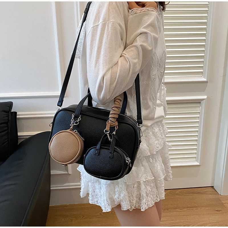 Brand Boston Bowling Bag Unique Composite Bag Commuter Handbag Multifunctional Master-slave Package Soft Pu Leather Pillow Bags Z250809