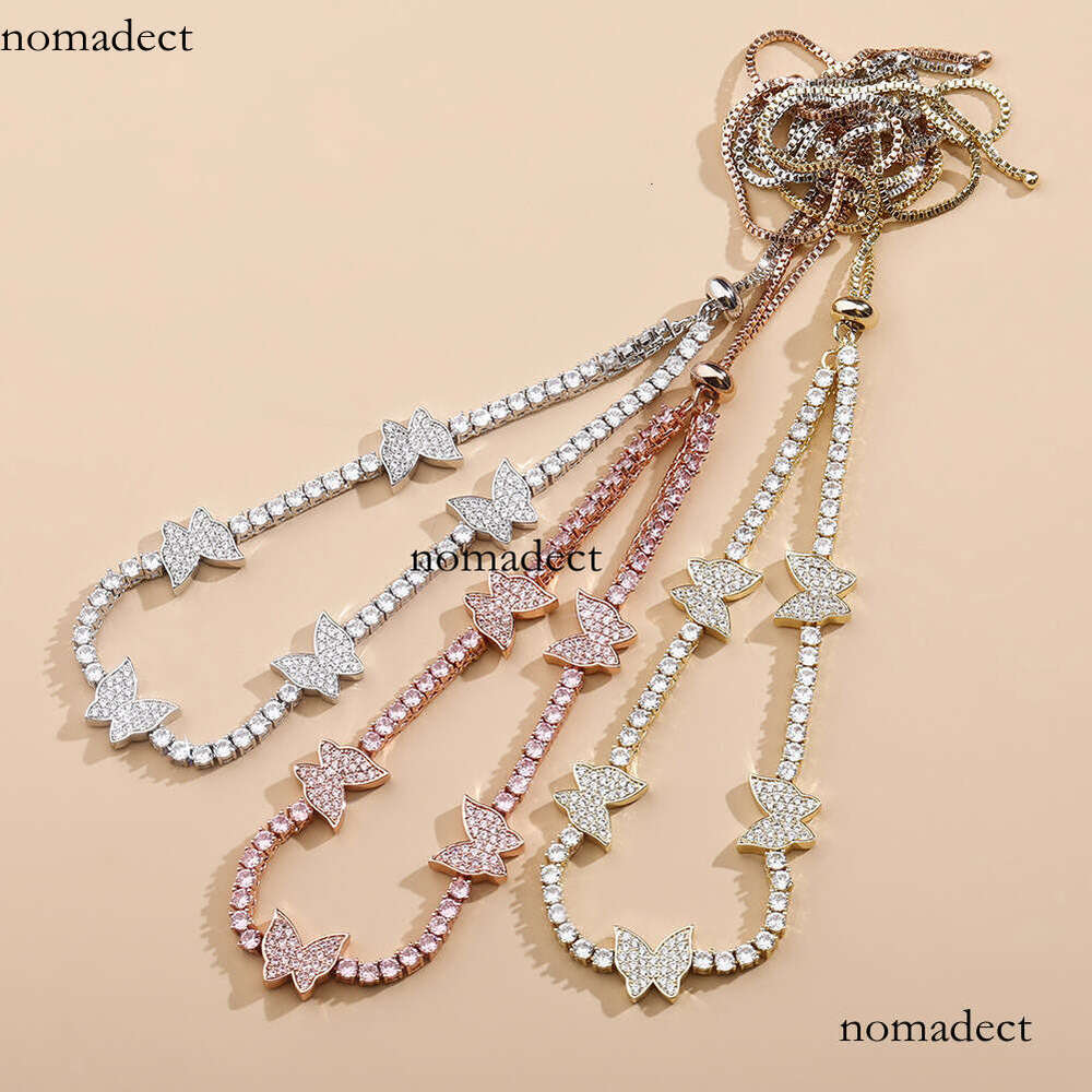 Butterfly Colorful Cuban Chain Full Moissanite chain Hip Hop Trendy Unisex Necklace