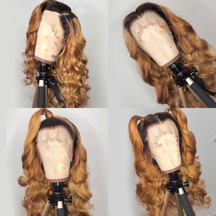Women's Middle Part Long Curly Hair Gradient Big Waves High Temperature Fiber Synthetic Wig Any Skin Color B5