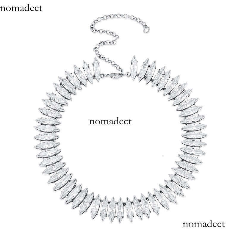 New 20mm Five-Prong Set Oval Moissanite chain Women's Tennis Chain Necklace Hip-Hop Choker