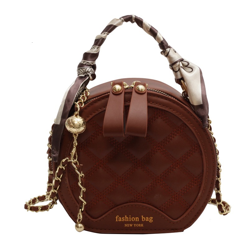 New Cross-border Quilted Luxury Bag Designer Bag Embroidery Small Round Bag For Women With Chain Shoulder Strap And Gold-stamped Frame Handbag And Sho