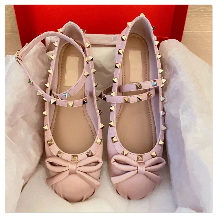 Women's Ballet Shoes 2025 Designer's New Bow Shallow Mouth Single Shoes