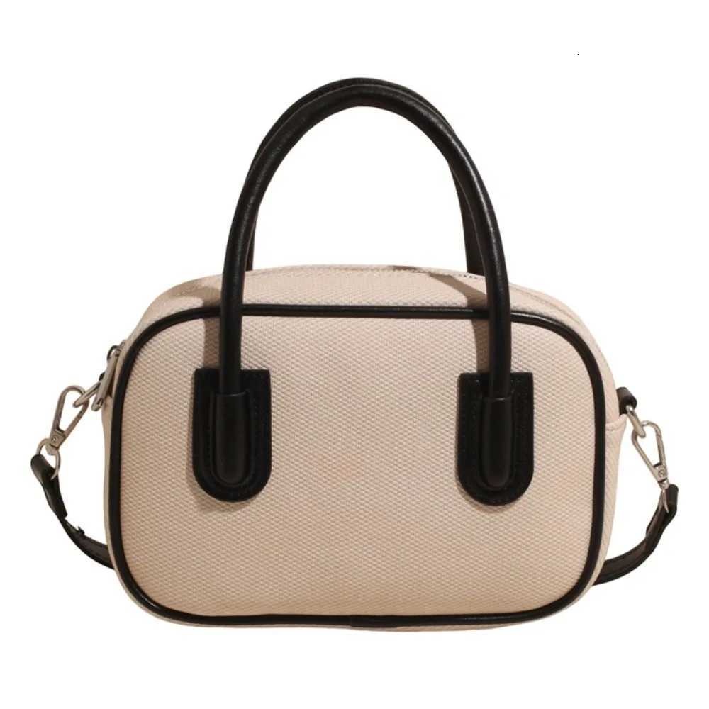 High Quality Leather PU Bowling Bag Korean Style Solid Color Boston Tote Bag Handbag Minority Design Z250809