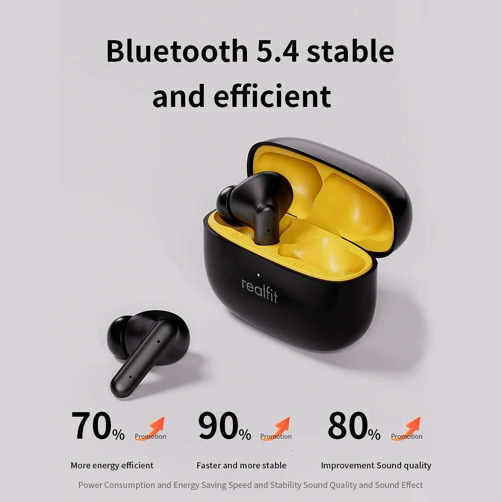 Realfit F ANC Active Noice Cancellation Bluetooth Earphones ENC Call HIFI Stereo Superb Bass Wireless Earbuds Sport Gaming