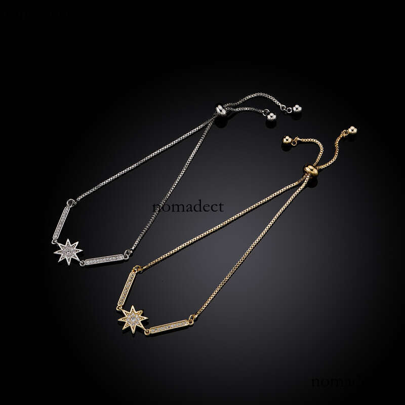 Ins Style Independent Packaging Women's Adjustable Length Eight-Pointed Star Light Versatile Bracelet Jewelry