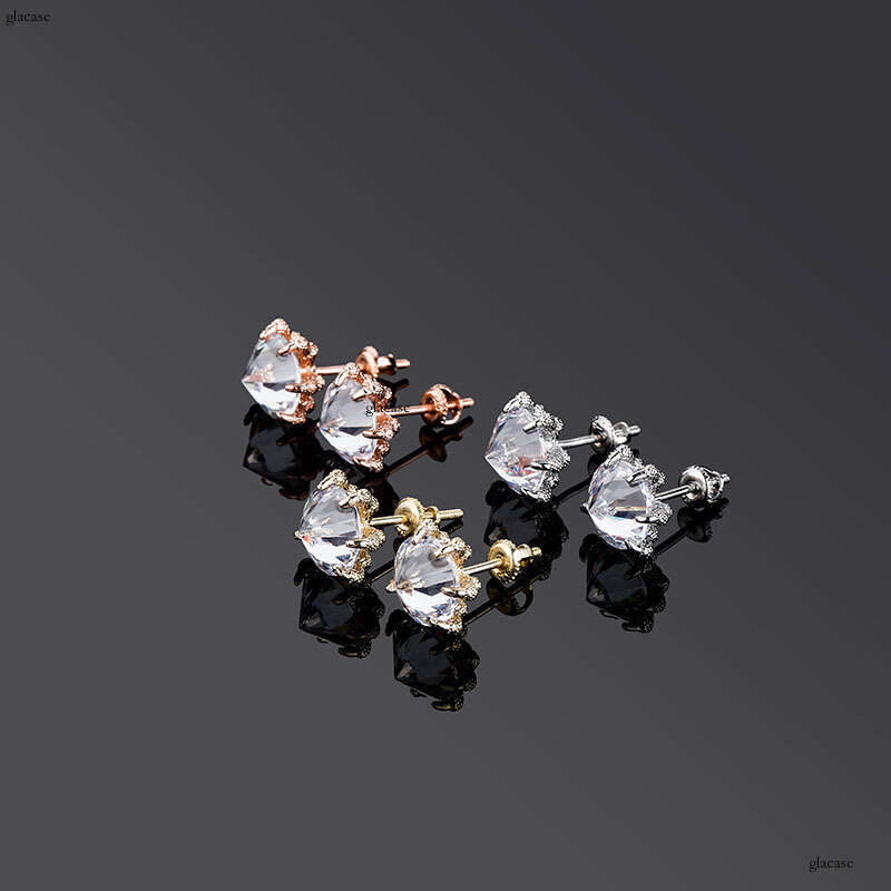 Hot Selling Hip-Hop Chinese Style Dragon Claw Large Zircon Sier Needle Earrings Personality Simple Unisex Ear Jewelry