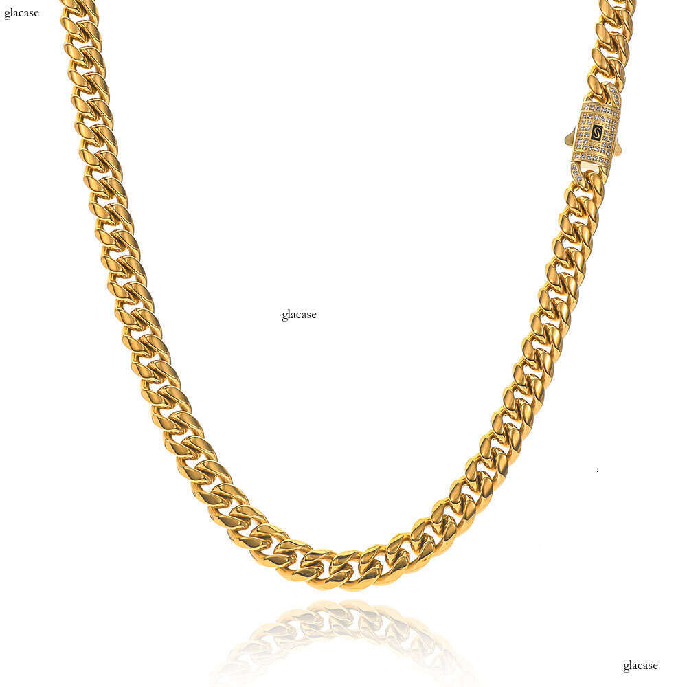 Round Polished Cuban Chain High-Quality Hip-Hop Trend Sterling Silver Men's Necklace