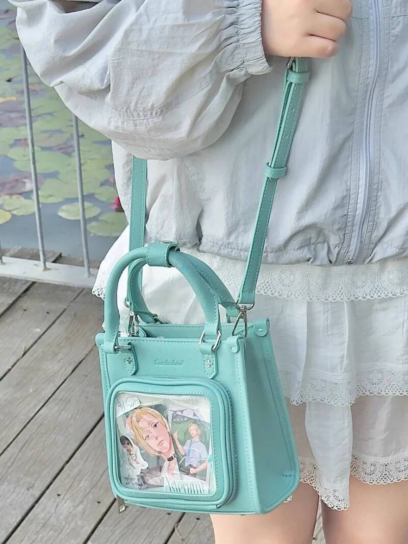 Japanese Cute Ita All Match Transparent Crossbody Bags Women Sweet Solid Candy Color Dispaly Shoulder Bag Bolsas Mujer