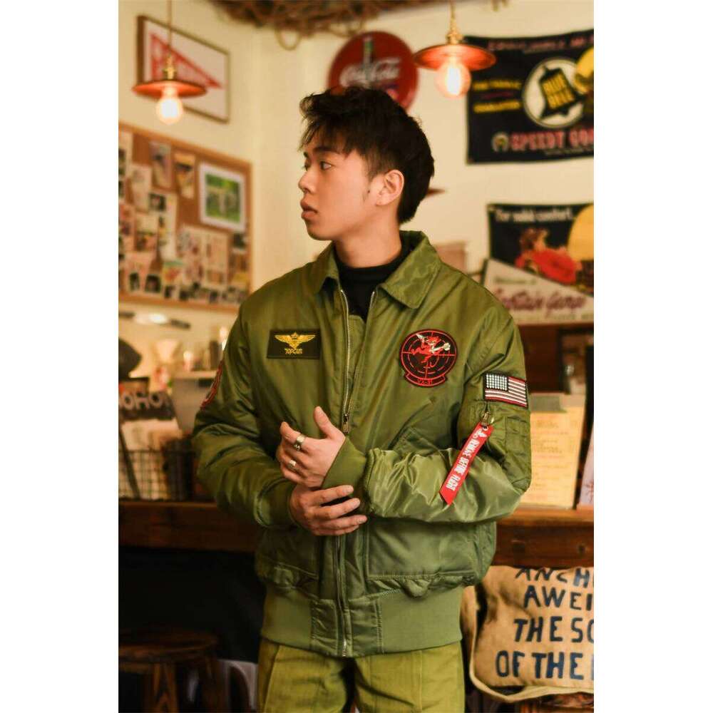 TOP GUN CWU-45P Patch Embroidery Padding Military Style Branded Bomber Jacket Pilot Motorcycle Quick Dry Flight Winter Coat