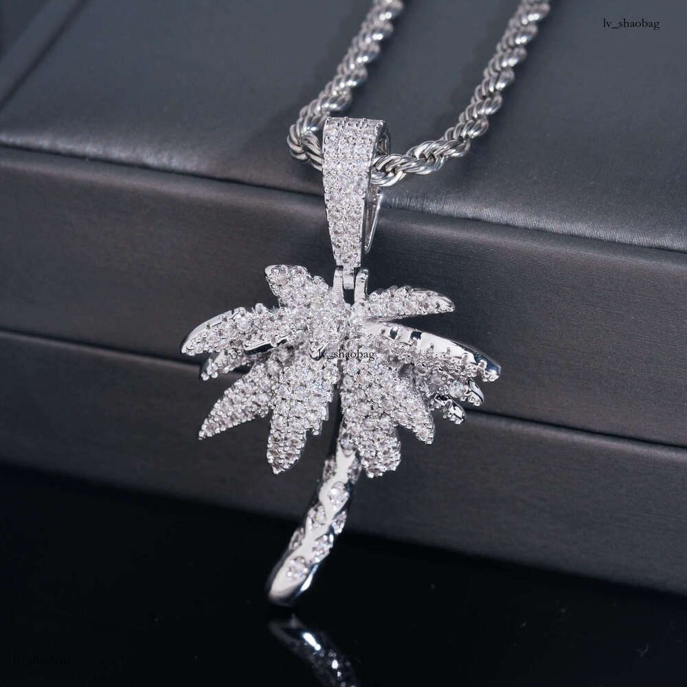 Personalized Full Sterling Silver Inlaid Moissanite chain Jewelry Personality Hip-Hop Unisex Accessories Necklace Pendant