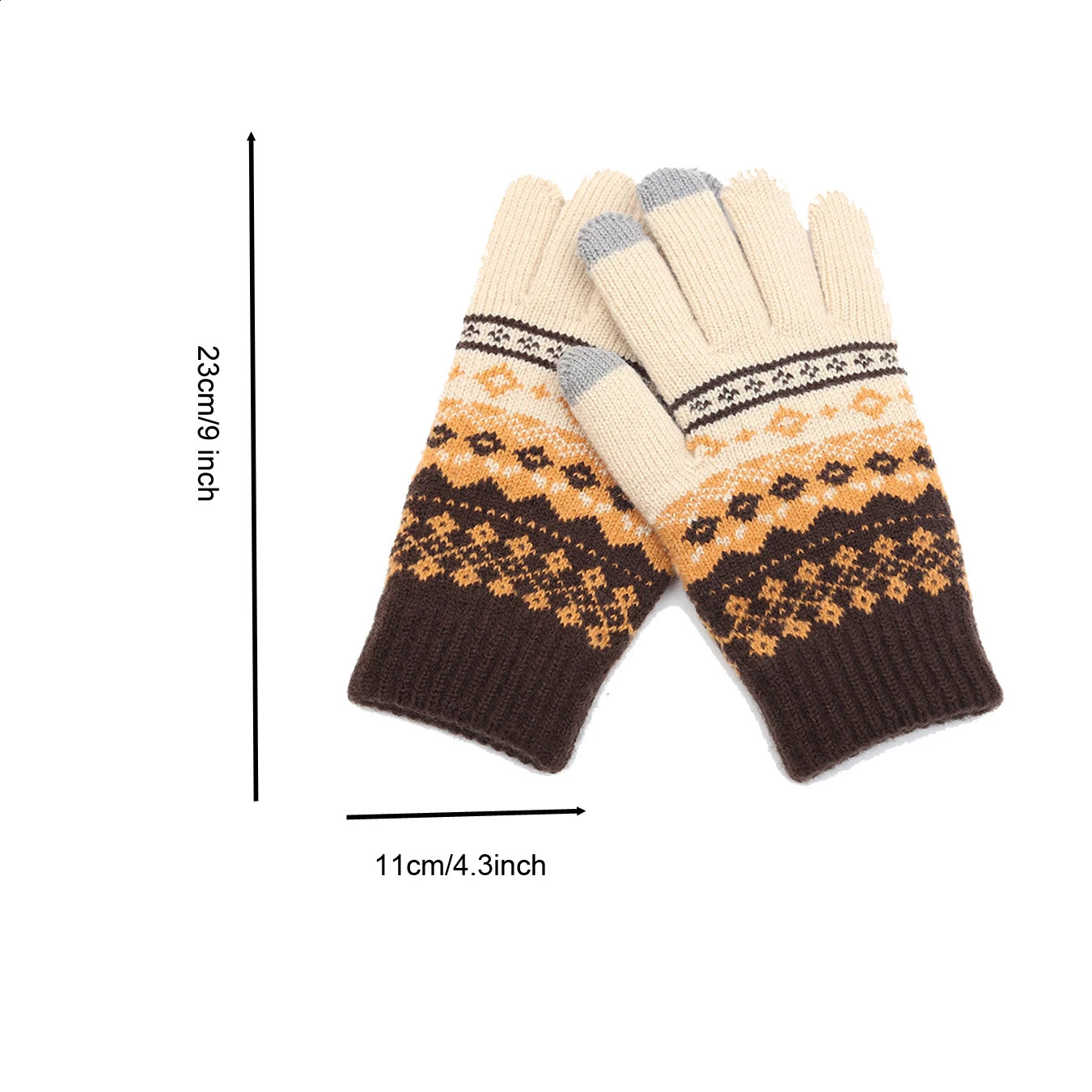 Creative winter mens and womens warm split finger gloves jacquard touch screen gloves 250807