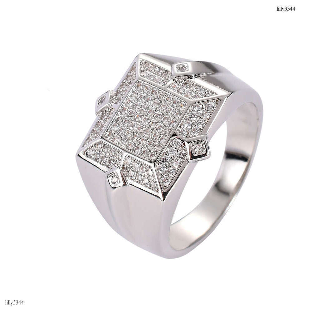 Hip Hop Men's AAA High-end Zircon Personality Creative Bling Ring for Men