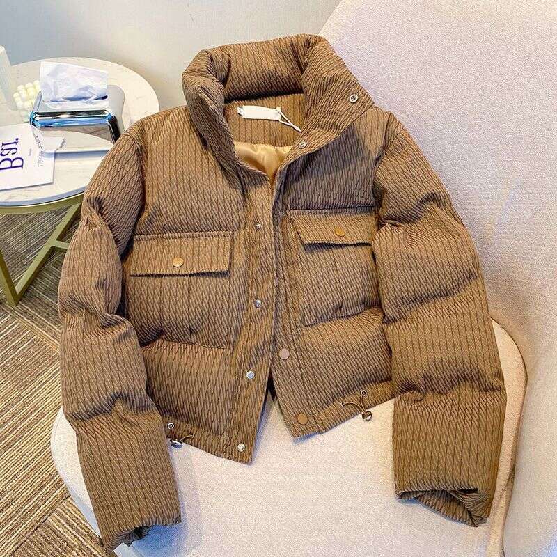 Women's Clothing Winter down short Korean version thickened high end casual cotton jacket small person loose coat trendy