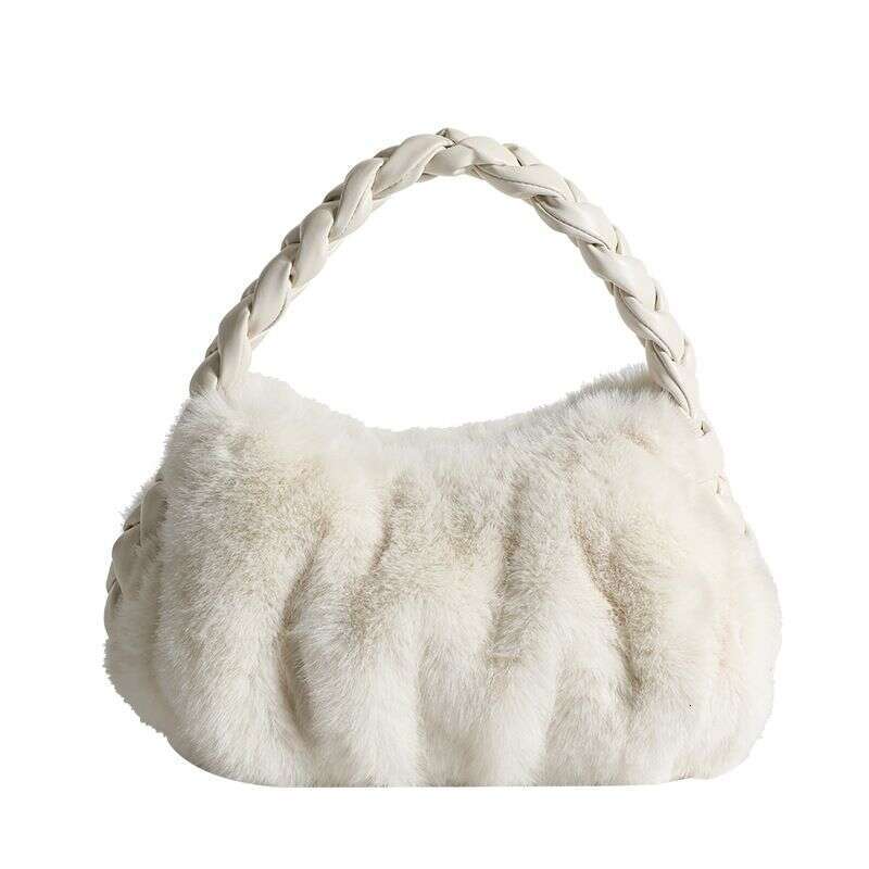 Niche Design Cute Plush Fluffy Female 2023 Models Autumn Winter Trend Of Europe And The United States Cross-Body Handheld Fur Bucket Bag