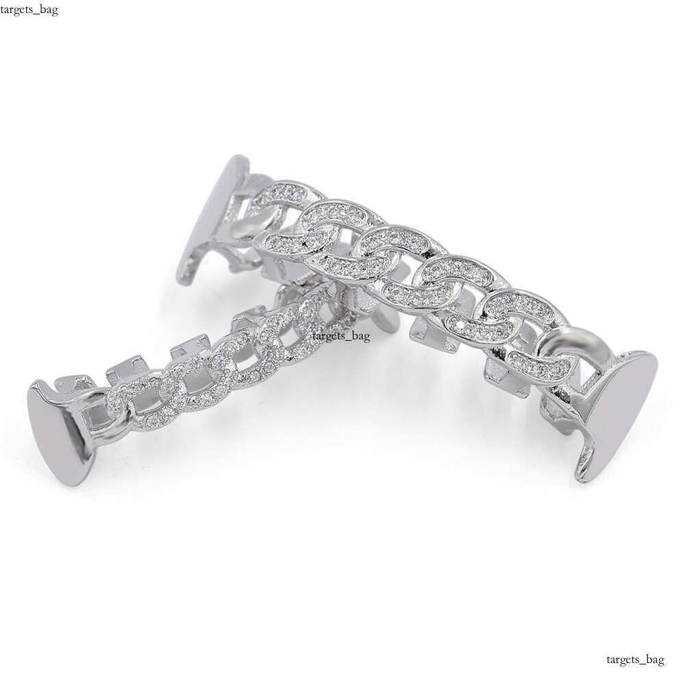 New Teeth Set Hip Hop Hollow Micro Inlaid Gold