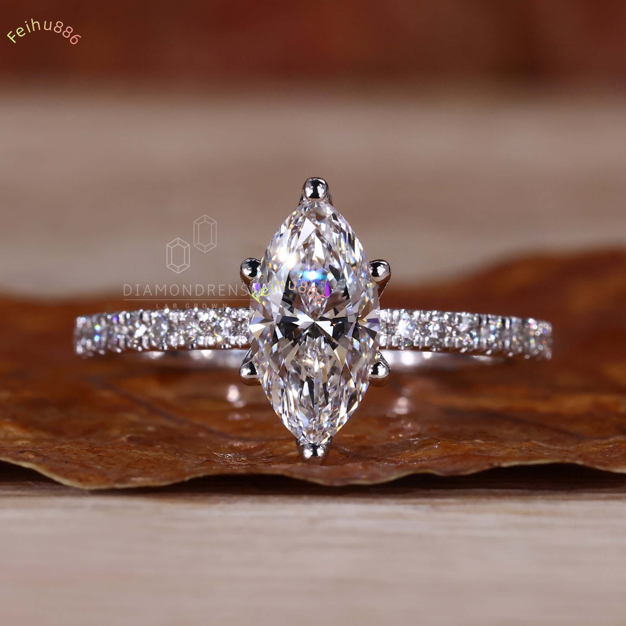 Authentic Solid Gold Rings for Women Engagement Wholesale 18K VVS Moissanite