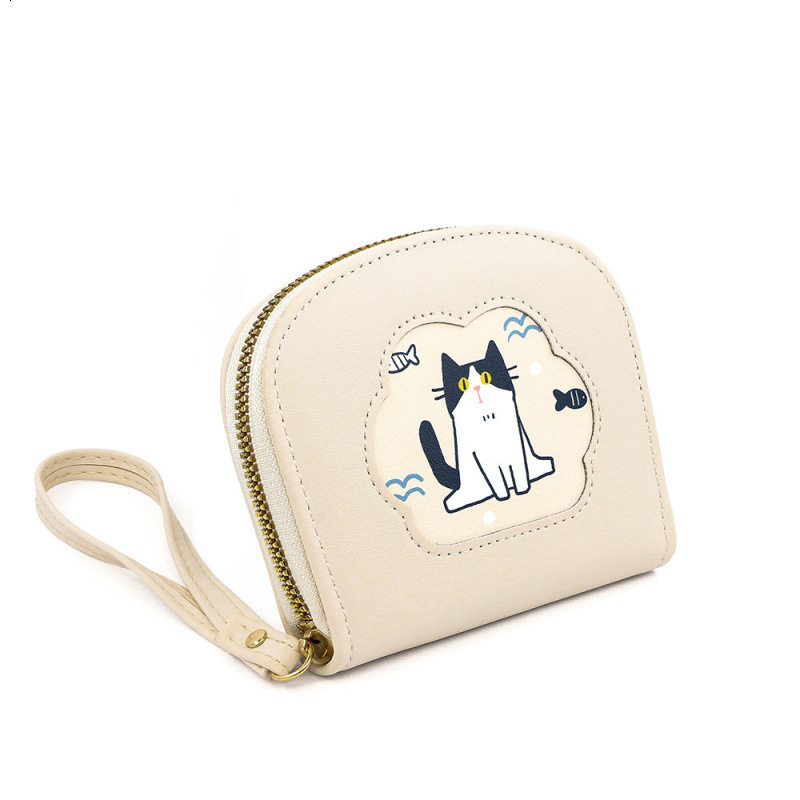 Women's Short Luxury Bag Daily Fresh Little Cat Shell-shaped Zipper Handheld Coin Purse