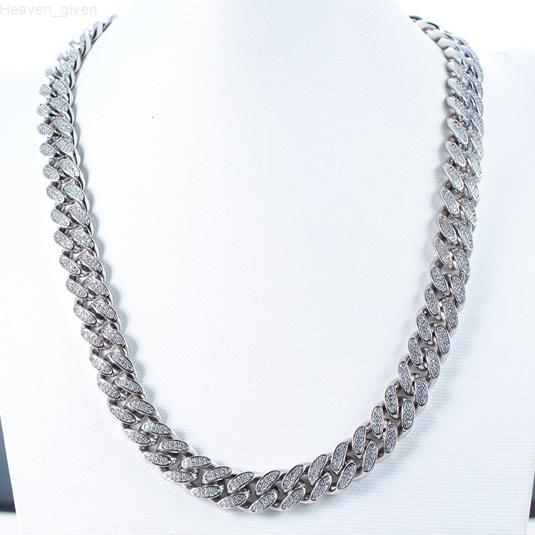 Hip Hop Brass Cuban Chain 10mm 12mm 15mm 18mm Width Iced Out Zirconia Cuban Link Chain Miami Men Bracelet Necklaces