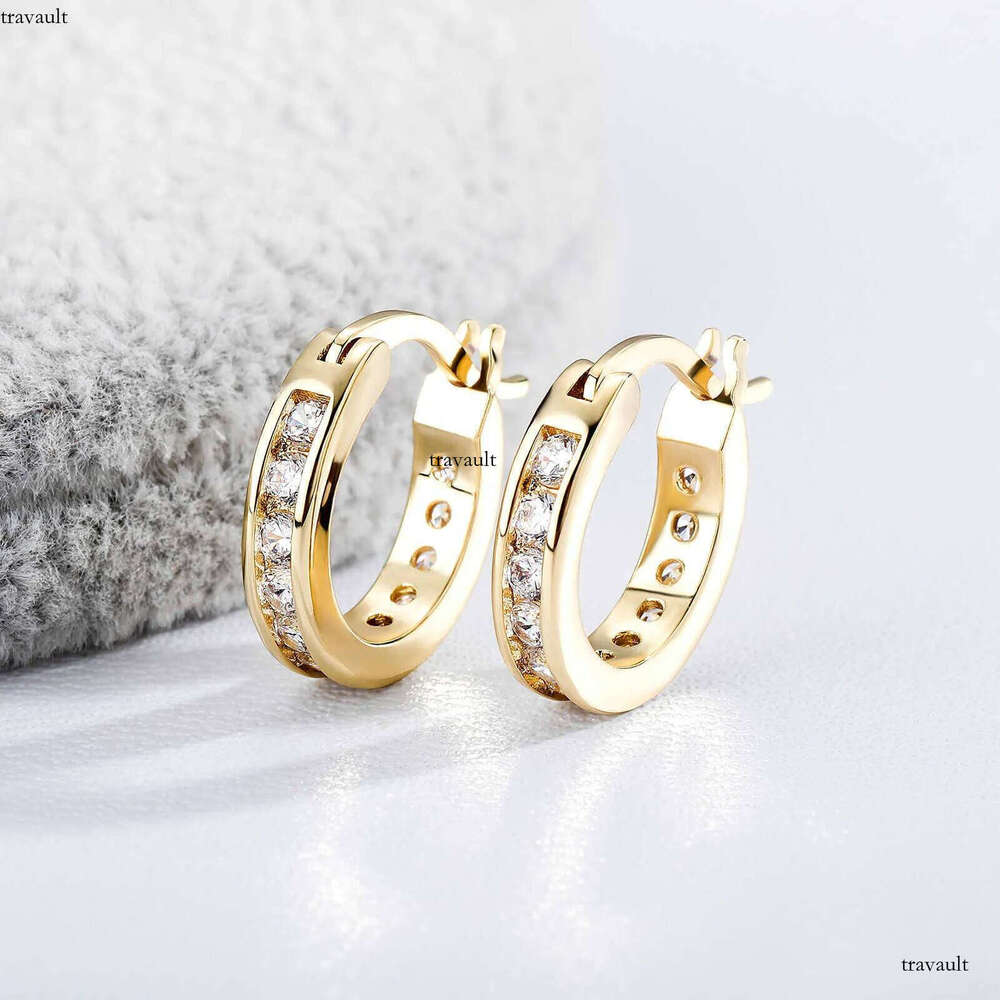 Mens Ins Trendy Ring Unisex Hip Hop Earrings Personalized Simple Dia Hie Hoop Earring Dangle Ear Rings Cute 14K Gold Bling Brincos