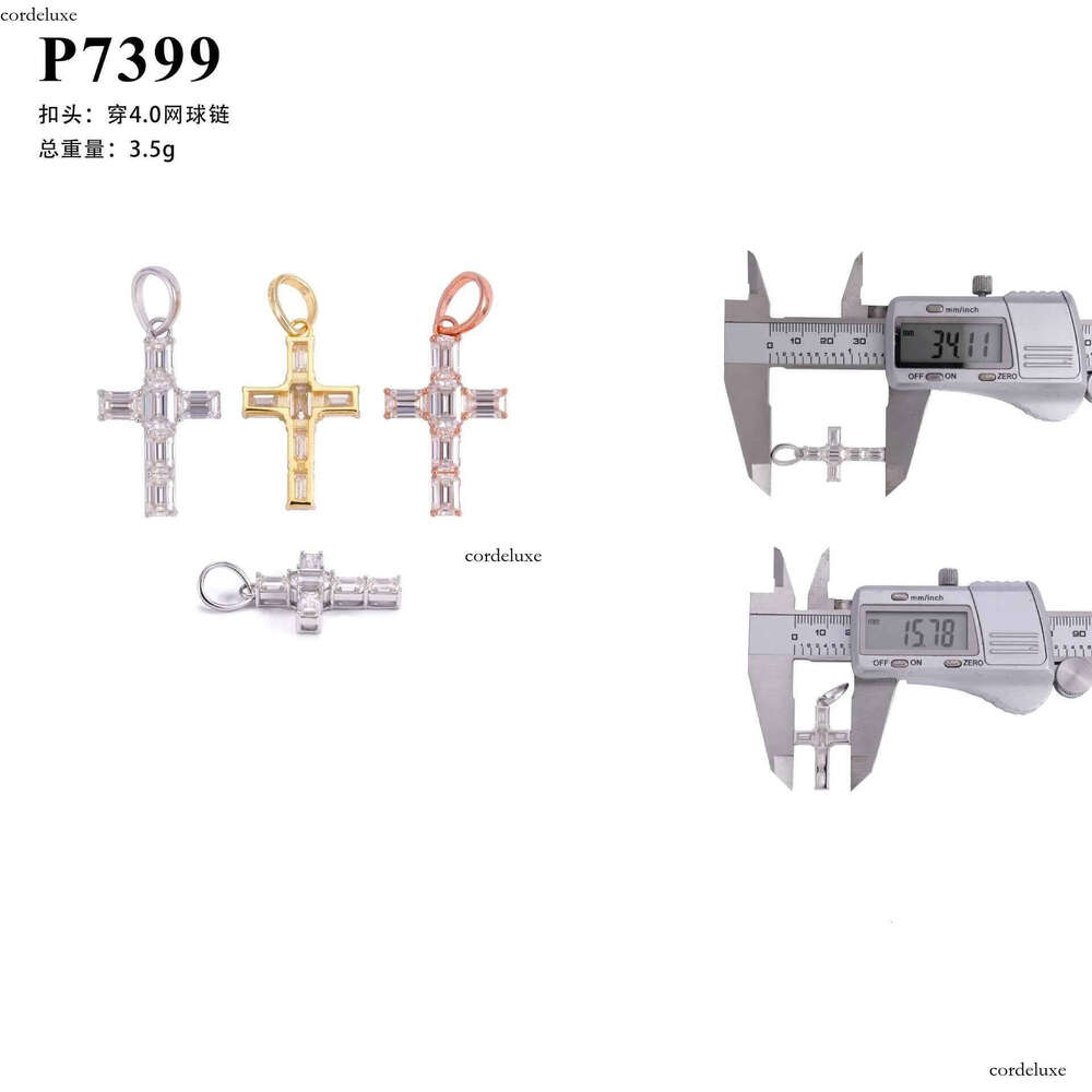 New cross hip-hop pendant sier inlaid moissanite personalized fashion style mens and womens necklace accessories