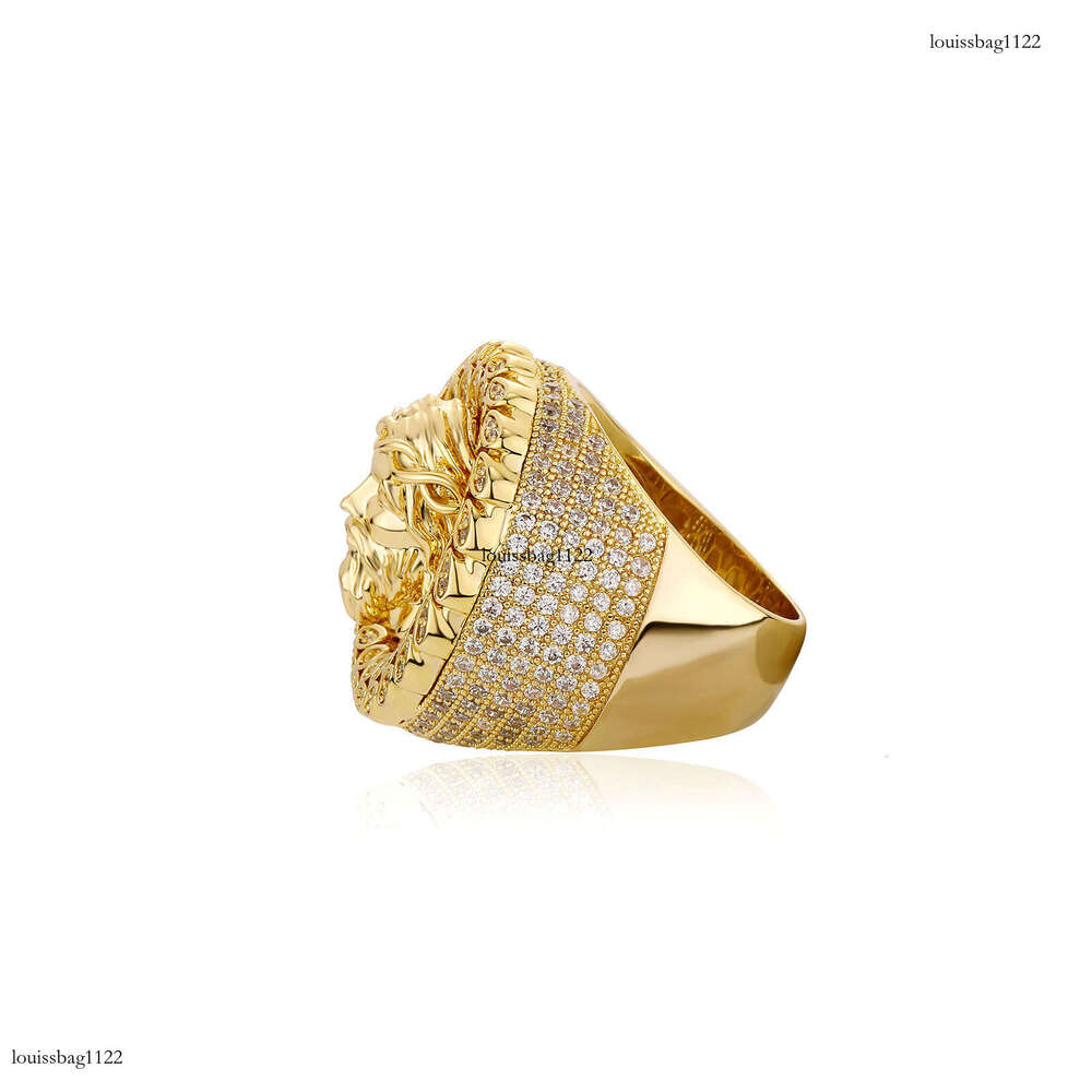 New Style Avatar Men's Personality Micro Paved Full Zircon Hip Hop Ring Gold Jewelry