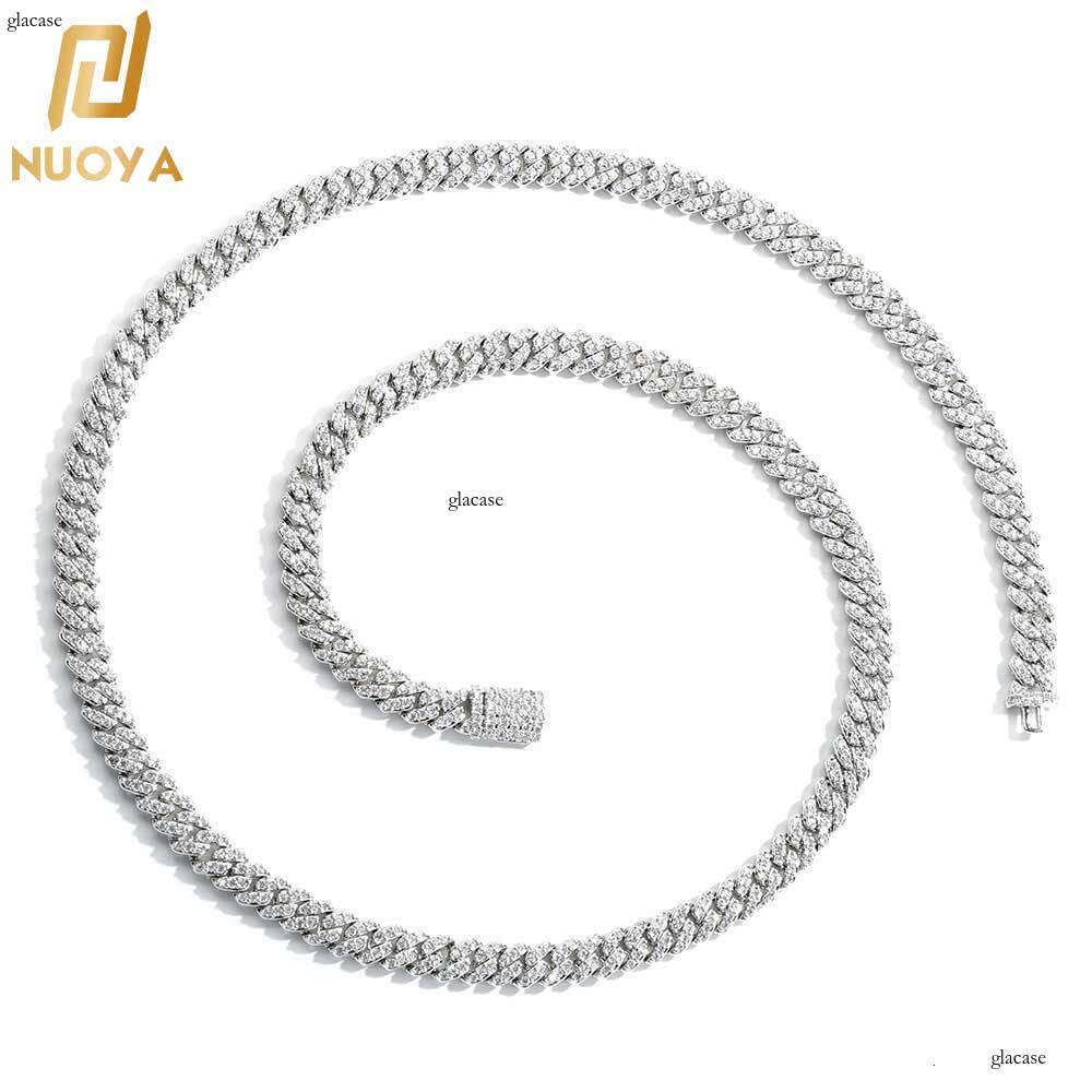 Hip Hop Iced Out VVS Moissanite 6mm Single Row Dia Men's Versatile High-end Necklace