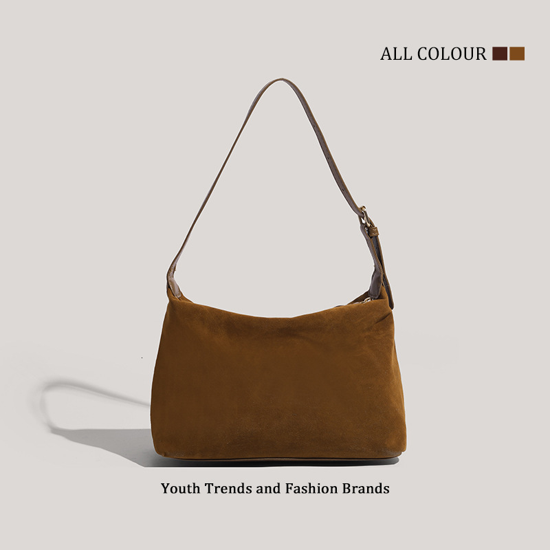 Autumn Winter Suede Underarm Dumpling Simple Commuter Shoulder Handbag Crossbody Bag ddmymoon