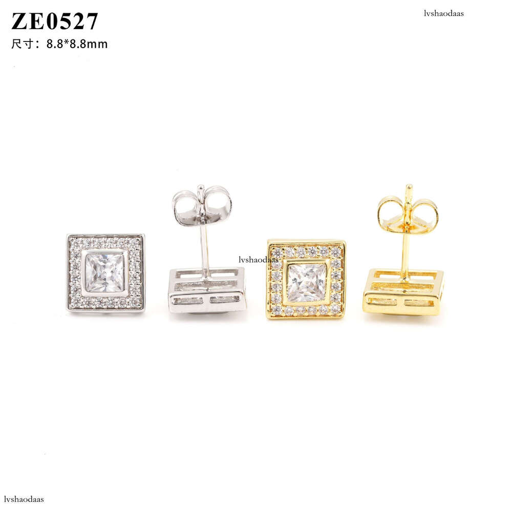 Princess Fashion New Release Sier Moissanite Hip Hop Trendy Earrings for Men and Women