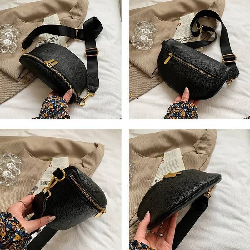 Quality Solid Colour Soft PU Leather Packs For Women Simple Design Female Fanny Pack Ladies Waist Crossbody Belt Bag