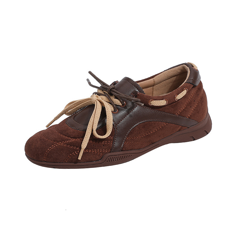 Color blocked women's Dexin shoes 2025 designer's new flat shoes, height increasing casual sports shoes