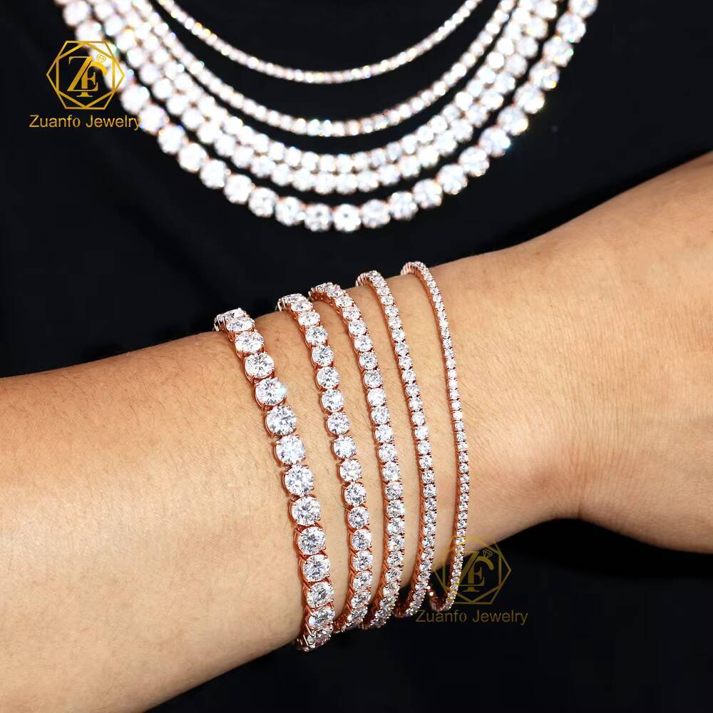 Hiphop Style 100% 925 Silver Mens Chain Cheap Price 2mm-6.5mm Width D VVS Moissanite Tennis Chain for Daily Wear