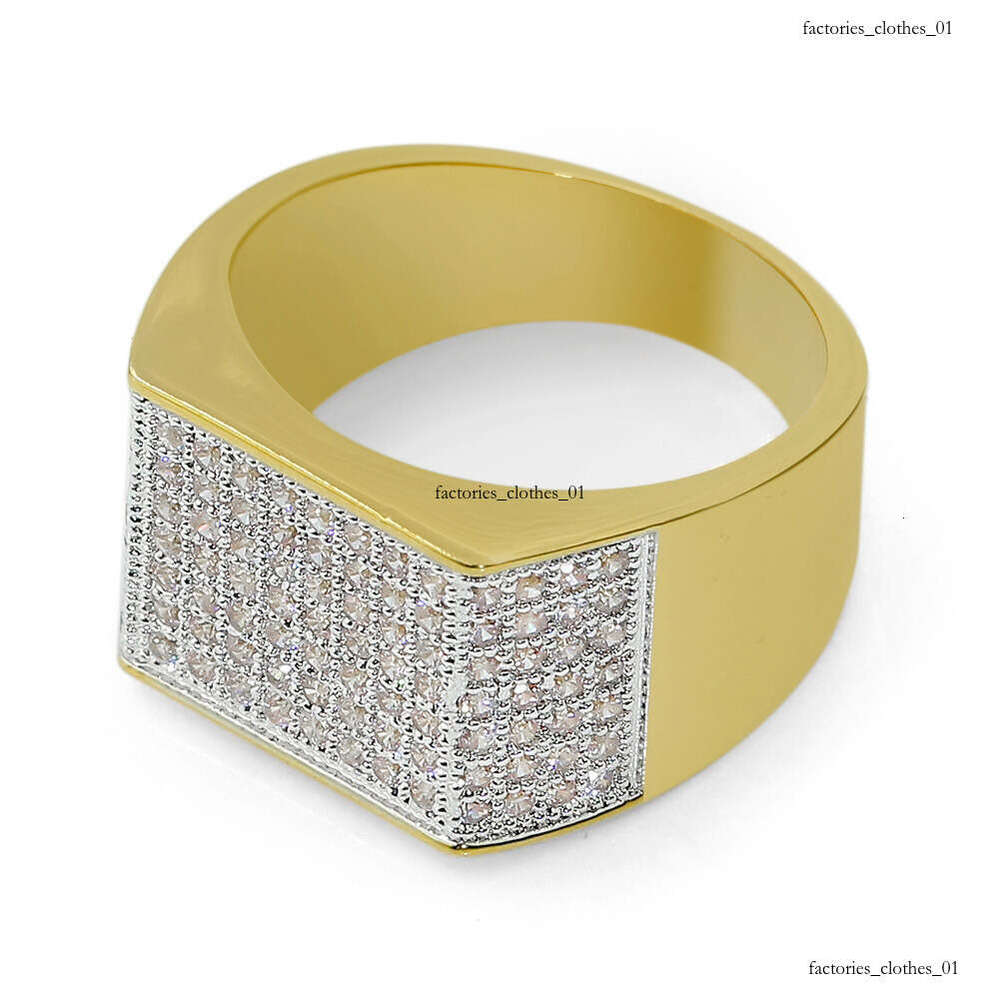 Hip Hop with Inlaid Diamonds Jewelry Gold-Plated Zircon Ring