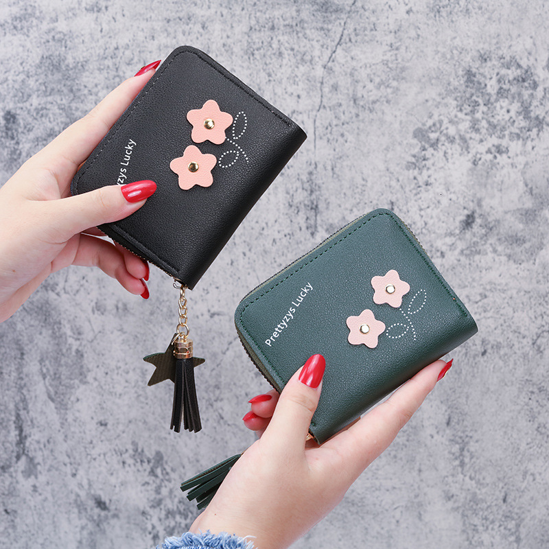 2025 Short Wallet For Women Zipper Coin Purse Cute Flower Korean Style Luxury Bag New Mini Fresh Coin Purse