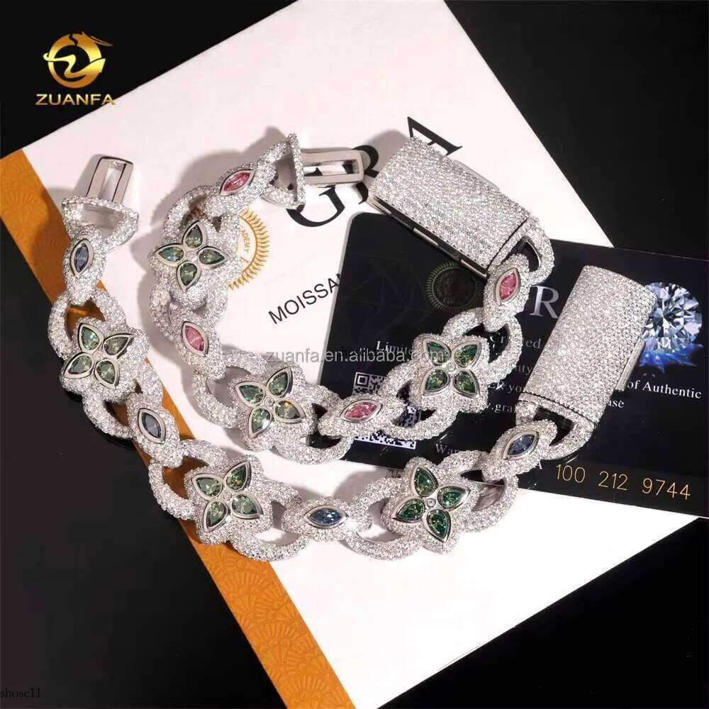 Unique Design Wer Shape S Solid Jewelry Chilled Pear+Marquis Moissanite Miami Unlimited Cuban Men's Bracelet
