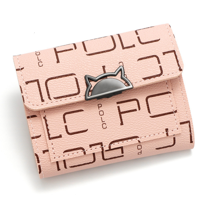 Trendy Letter Print Women's Short Wallet Large Capacity Multi-card Slot Luxury Bag Coin Purse ID Holder Women's Wallet Wholesale