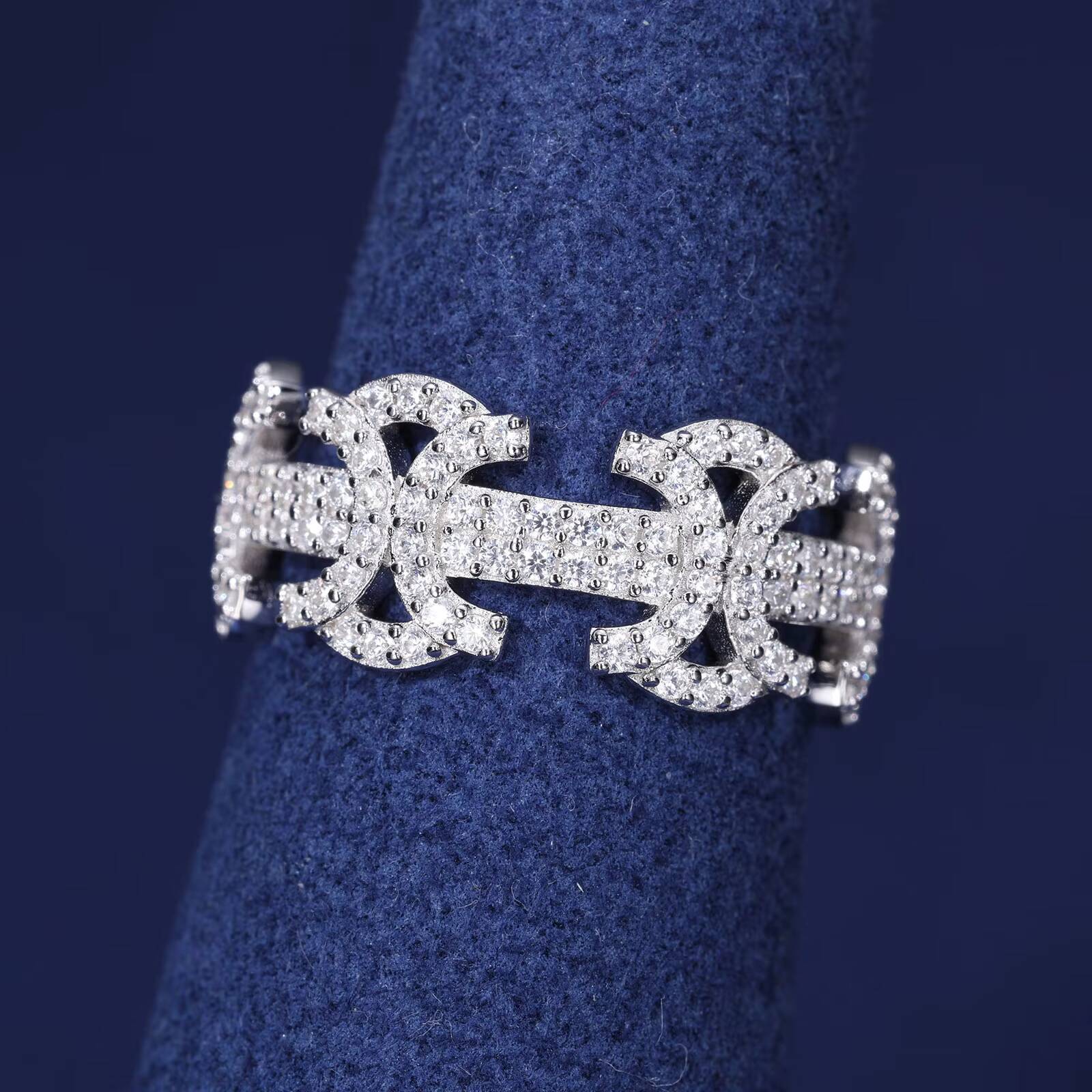 Vintage Punk Style Byzantine Ring Full VVS Moissanite 925 Sterling Silver Mens Hip Hop Jewelry Gift Wholesale Geometric Ring