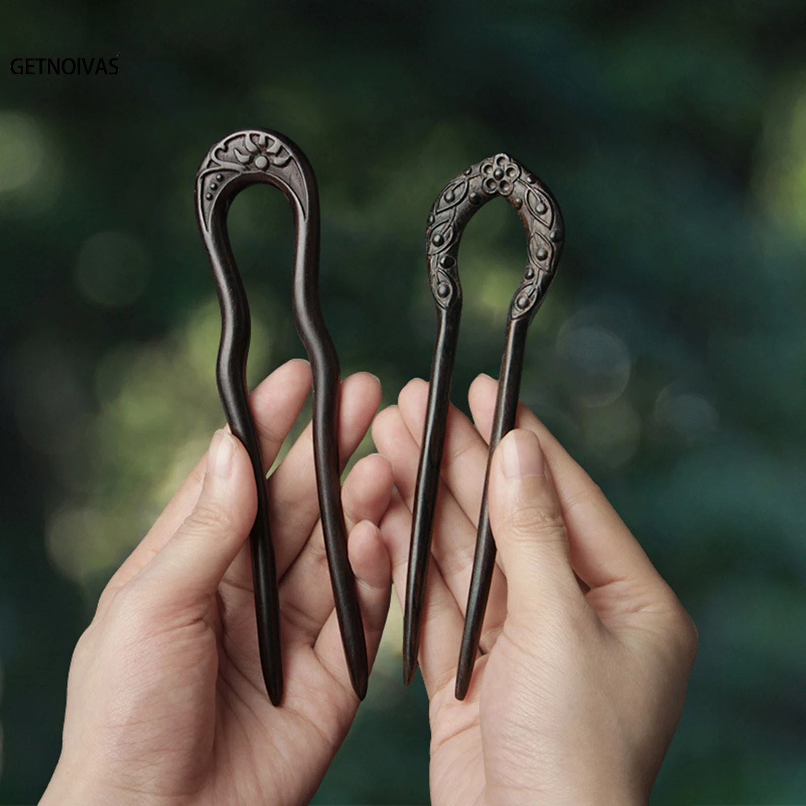 Wooden Hairpins U Shaped Hair Sticks Chinese Hanfu Hair Accessories Simple Wooden Hair Bun Chopsticks Girls Retro Jewelry 250807