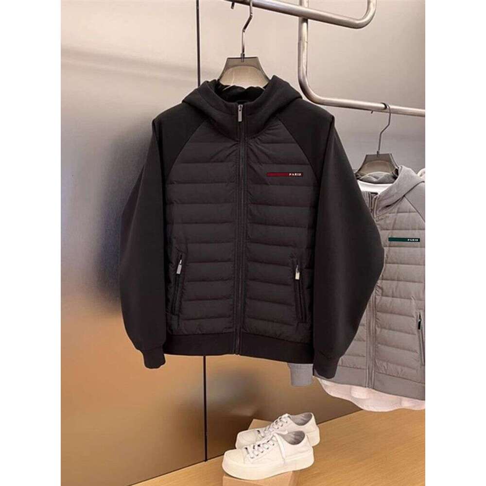 Clothing 25 New Winter Men's Trendy Thin Loose Versatile Casual Small Long Offset Printing Hooded Cotton Coat