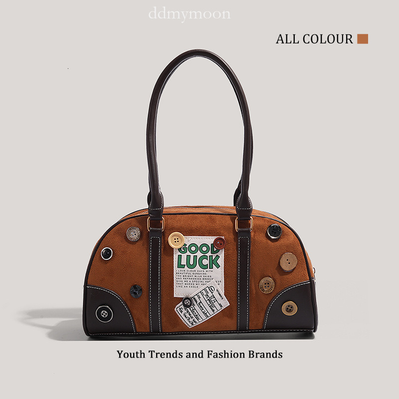 American Style Commuter Bowling Handbag for Women Versatile Shoulder Crossbody Bag ddmymoon