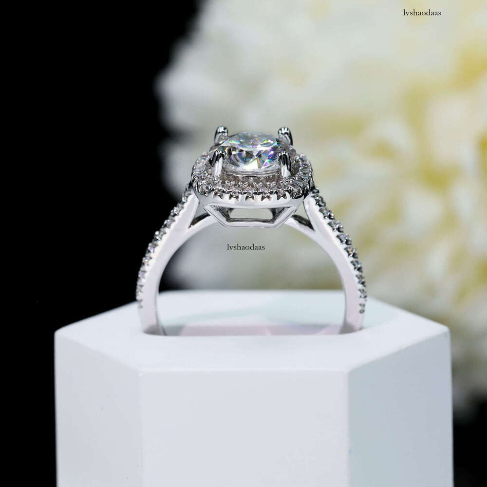 Classic Square Full Silver Moissanite for Women, Unique Design, Korean Style, Elegant Diamond Ring, Wedding Ring