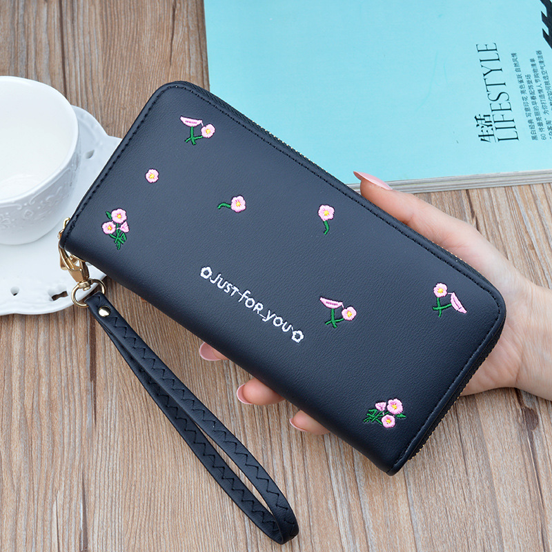 Designer Bag New Women's Wallet Luxury Bag Long Zipper Clutch Fashion Embroidered Large Capacity Soft Leather Coin Purse Phone Bag