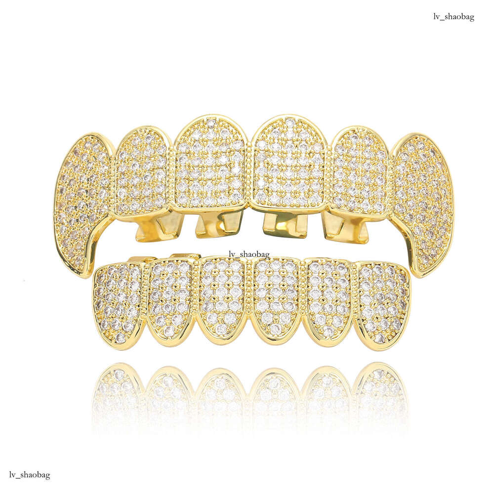 Hip Hop Gold Halloween Unisex Eco-friendly Sterling Silver Micro-inlaid Zircon Cool Personality Teeth Brace